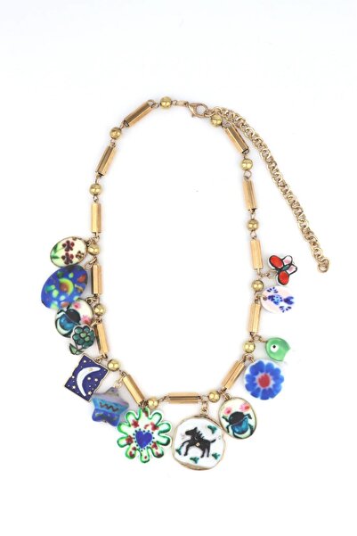 Haziran Accessory, Multi-Charm Gold Necklace