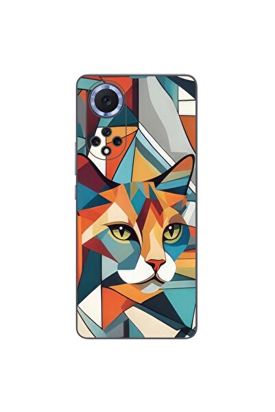 OEM Husa compatibila cu Huawei Nova 9 Silicon Gel Tpu Model Cubic Cat Art