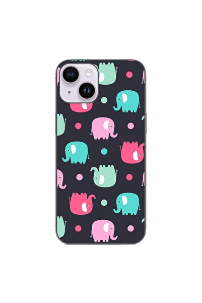 OEM Husa compatibila cu Apple iPhone 15 Silicon Gel Tpu Model Pattern Elefant