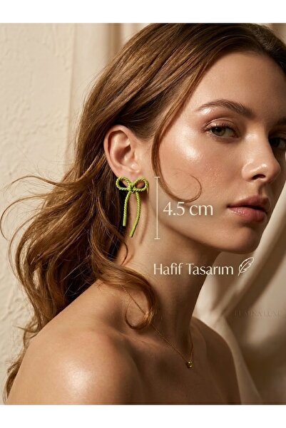 Nuveria Luna Ribbon - Korean Style Bow Earrings - Colorful Dangle Earrings fo...