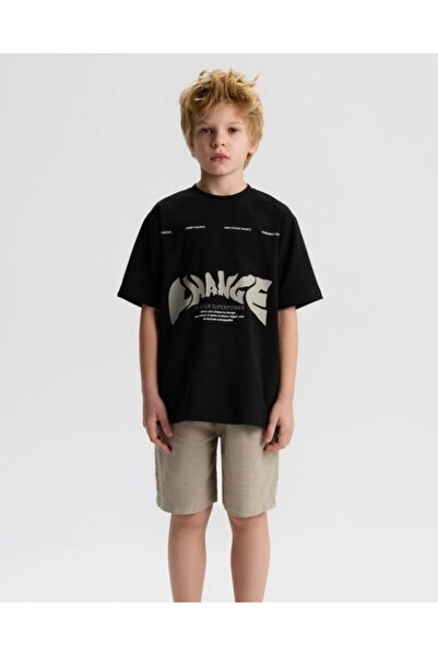nk kids Nk boys' chang graphic print oversized t-shirt, ages 8-14, black