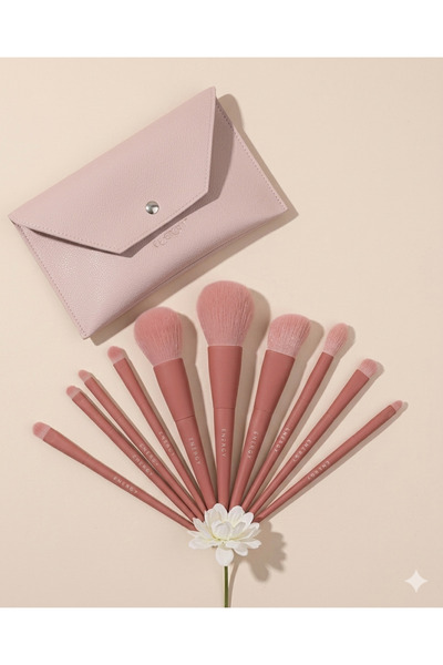 Yallabena Professional Makeup Brush Set – 10-Piece Makeup Brushes with PU Lea...