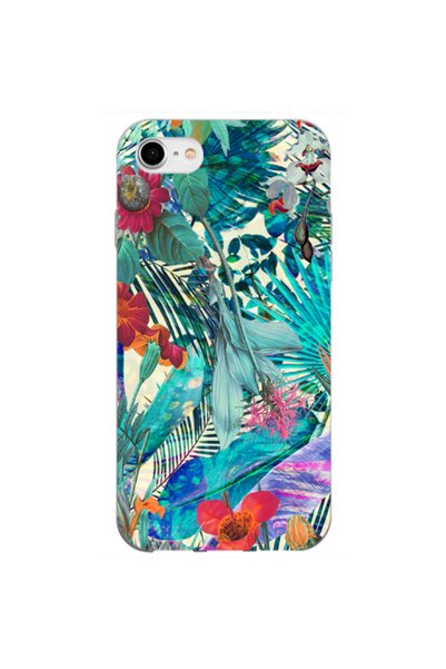 Other Apple iPhone SE 2020 Blue laves tropical Transparent Silicone TPU Θήκη