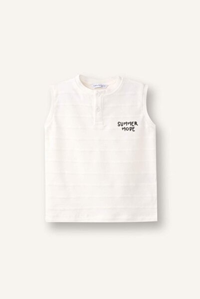 DeFacto Tricou cu decolteu rotund imprimat Ecru pentru bebelusi baieti H5113A...