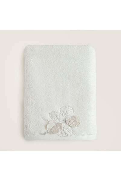 Chakra Monstera Bamboo Face Towel 50X90 cm Ecru