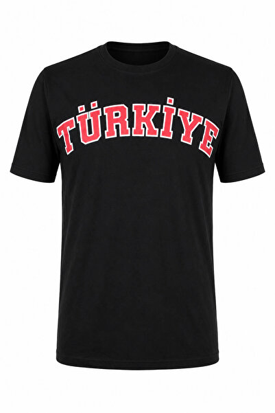 trender Turkey Printed Black Men's T-Shirt 26Ysö8000001