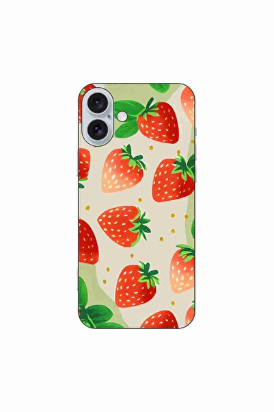 OEM Husa compatibila cu Apple iPhone 16 Plus Silicon Gel Tpu Model Capsuni Pa...
