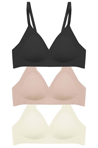 Cottonhill Seamless Bra - Velour |   Laser Cut Wire-Free Triangle Shape Seaml...