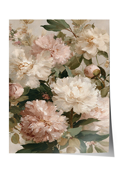 Zestia Poster de perete vintage, poster cu bujori în tonuri delicate Nr.: 20124