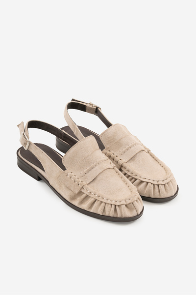 SHOEMARK Wari Bej Suni Süet Deri kadın Sandalet