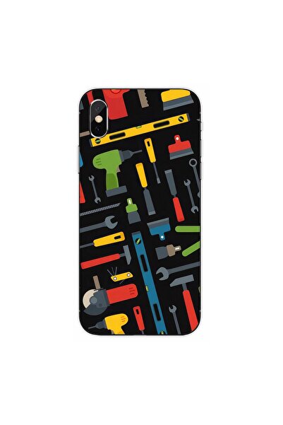 OEM Θήκη συμβατή με Apple iPhone XS από σιλικόνη gel TPU με σχέδιο εργαλείων