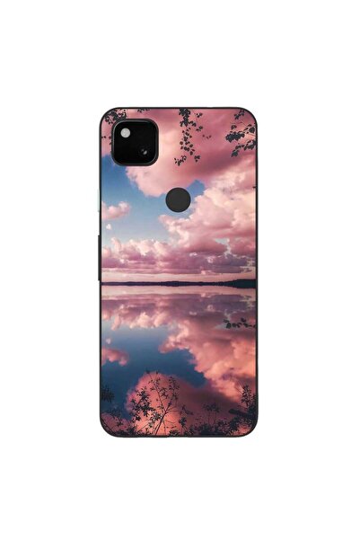 OEM Калъф, съвместим с Google Pixel 4A, силиконов гел TPU, с шарка  "Розови о...