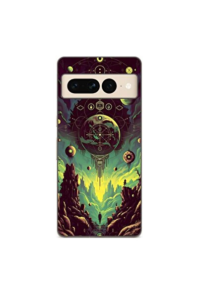 OEM Husa compatibila cu Google Pixel 8 Pro Silicon Gel Tpu Model Mystical Planet