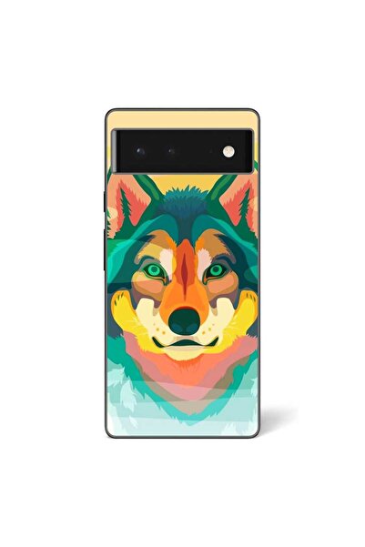 OEM Калъф, съвместим с Google Pixel 6, силиконов гел TPU, с шарка на вълк