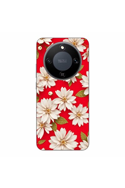 OEM Husa compatibila cu Honor Magic8 Lite Silicon Gel Tpu Model White Flowers...