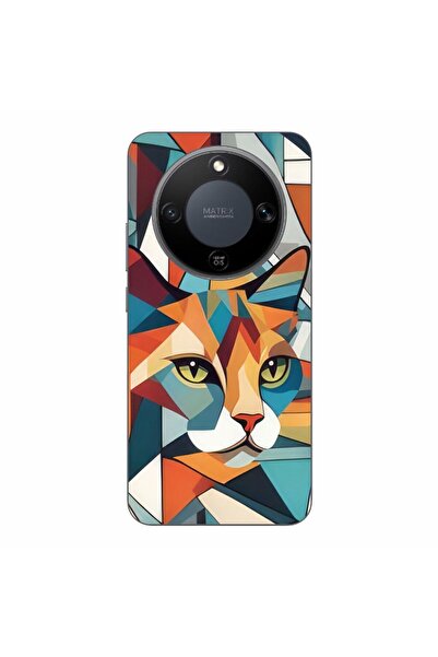 OEM Husa compatibila cu Honor Magic8 Lite Silicon Gel Tpu Model Cubic Cat Art