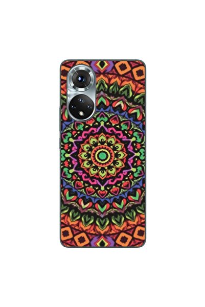 OEM Husa compatibila cu Honor 50 Silicon Gel Tpu Model Colorfull Mandala Oran...