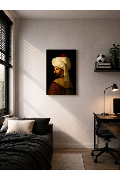 mufemu Fatih Sultan Mehmet Han Portresi Ahşap Tablo Osmanlı Padişahı Tarihi D...