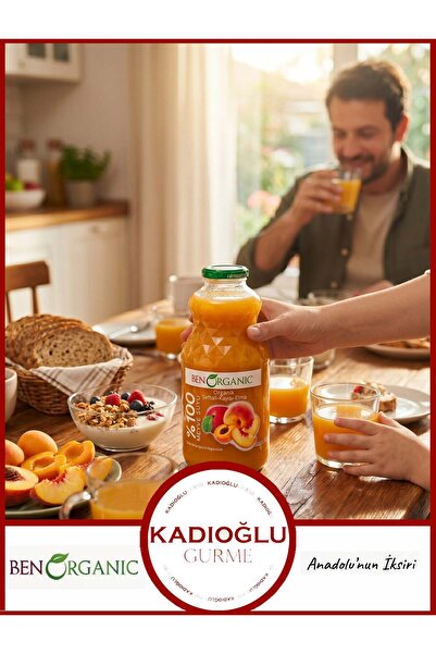Ben Organik %100 Kayısı-Şeftali-Elma Suyu 946 ml