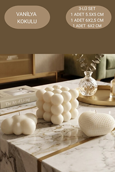 AKLIMDASIN Mum Kokulu Pinterest Tasarım Krem Renk Dekoratif Mum Handmade Koku...