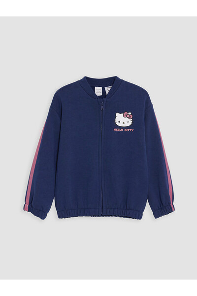 LC Waikiki Trendlucky Girls' Soft Touch Zipper Sweatshirt with Hello Kitty Print