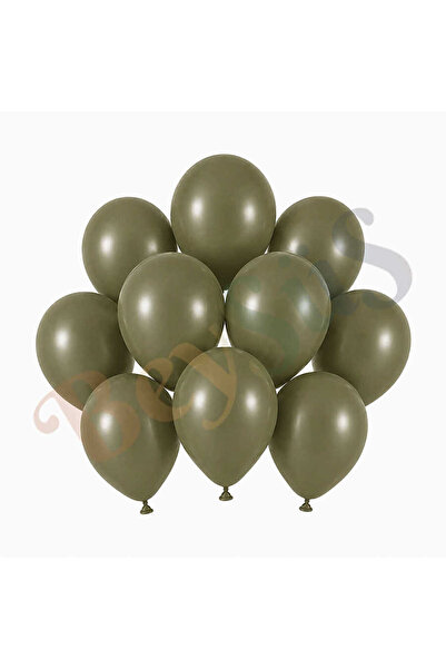 BeySüS Olive Color Latex Retro Balloon (13 cm) - 10 Pieces