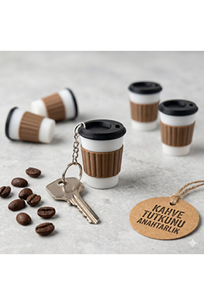 BIGBLOCK Mini Kafe Minyatür Kahve Bardağı Anahtarlık – Cebinizdeki Küçük Kahv...
