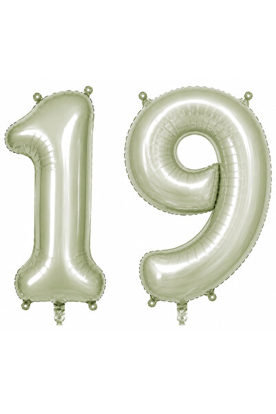 BeySüS 19 Number Foil Balloons Green Color (76 cm)