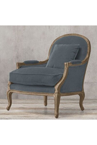 homejoyz كرسي بذراعين كتان وخشب سويدي – ريفيرا – 79×82×92 سم