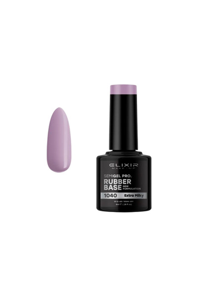 Elixir SEMI GEL (ΗΜΙΜΟΝΙΜΟ ΒΕΡΝΙΚΙ) RUBBER BASE 1040 (EXTRA MILKY) 8ML