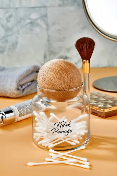 Northern Star Glass Decorative Cotton Jar with Ball Lid 500 Ml Organizer Larg...