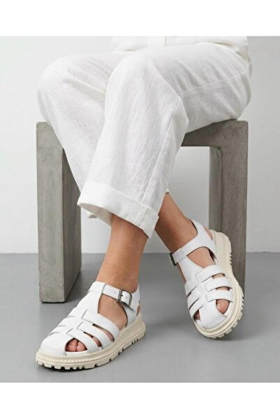 Lütfi Women's Genuine Leather Orthopedic Sole Daily Comfortable Sandals
