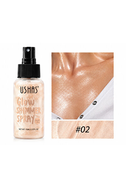 Ushas Spray cu sclipiri luminoase # 02 – Iluminator pentru corp și față cu ef...