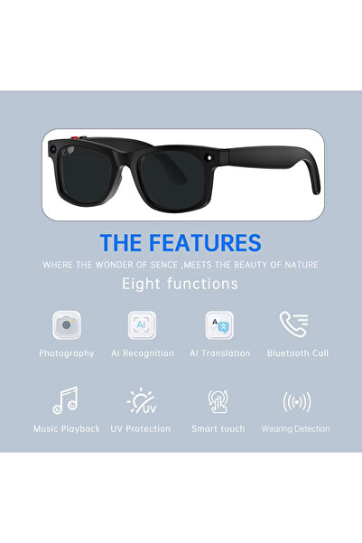 AIMB S2 Max AI Smart Glasses with HD Camera, Real Time Translation, Multifunction Smart Wearable Glasses