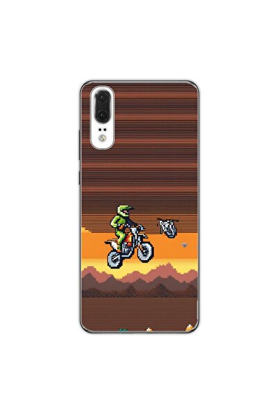 OEM Husa compatibila cu Huawei P20 Silicon Gel Tpu Model Pixel Art Motorcross