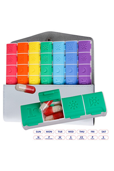 Mardil Organizator săptămânal de pastile 7 zile x 4 compartimente Multicolor,...