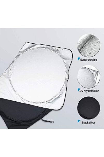 AYACO Katlanabilir Araba Ön Cam Güneşlik Metalize Isı Yalıtımlı Yazlık Araba Güneşliği - 150x70cm