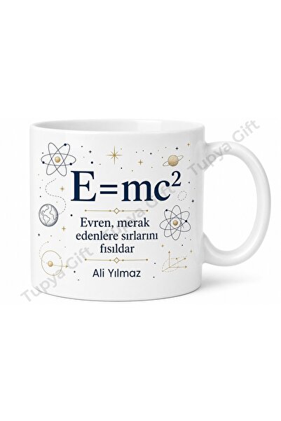 Tupya Gift كوب من البورسلين مطبوع عليه هدية لمحبي الفيزياء بتصميم E=mc2
