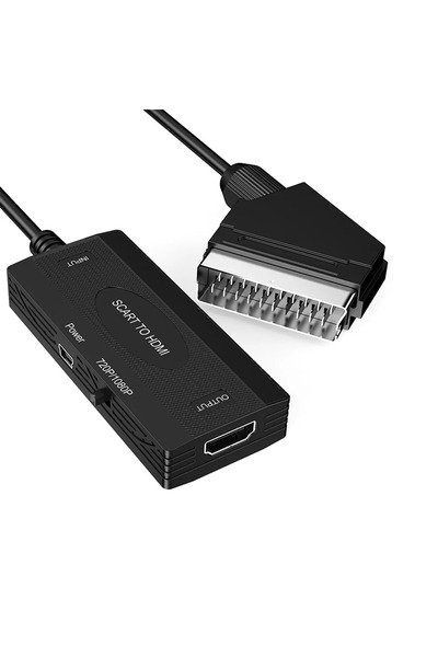 Microcase SCART Giriş HDMI Çıkış Tak Çalıştır Dönüştürücü Full HD Görüntü Ada...