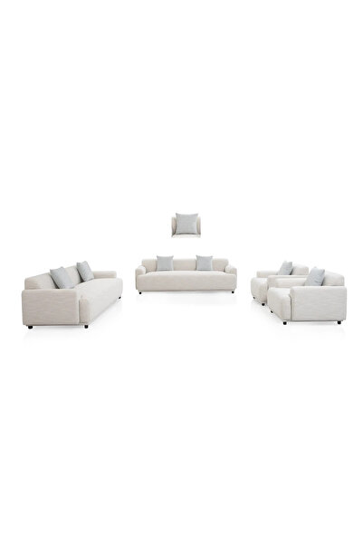 Midas Furniture POLYESTER SOFA SET 4 PCS 233X93X73 CM BEIGE