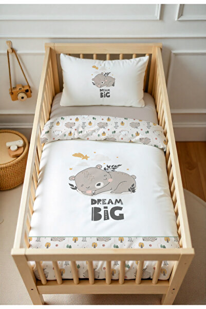 Evmila Big Dream Ayıcık Desenli Bebek Nevresim Takımı Çift Taraflı 100x150 cm...