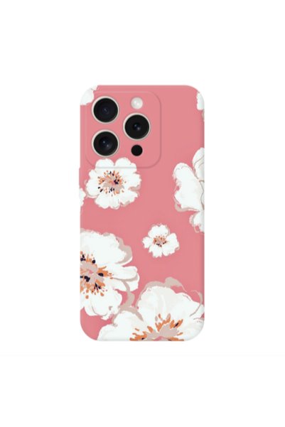 Other Apple iPhone 15 Pro Max White Flowers Transparent Silicone TPU Θήκη