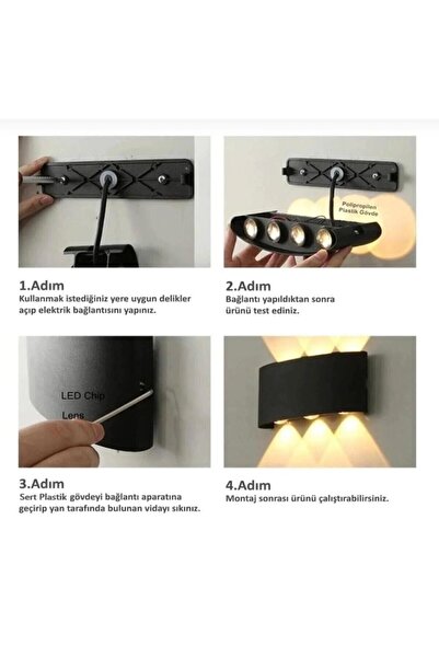 OFAS ENERJİ OFASCata Ct-8011OFAS 10 W Haiti Çift Yönlü Led Aplik GÜNIŞIĞI RENGİ - Dış mekan - 3200K