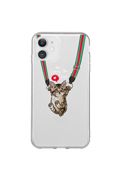 Other Apple iPhone 12 Mini Swinging cat Transparent Silicone TPU Θήκη