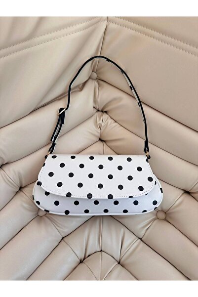 minebag Cover Detailed Mini Baguette Women's Shoulder Bag Betty White Polka Dot