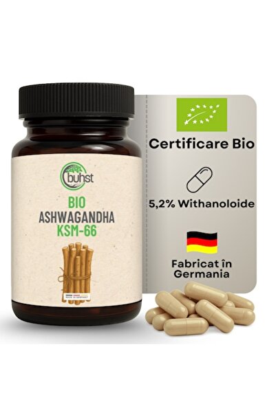 buhst Supliment Alimentar Ashwagandha Bio KSM-66, BUHST®, 60 Capsule Vegane,6...