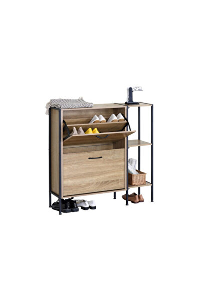 Target Home Παπουτσοθήκη μεταλλική-ξύλινη Metalwood-88 με 2 πόρτες, 2 ράφια σ...