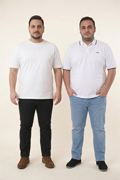 LOADER Plus Size Cotton Soft Texture Breathable Fabric Relaxed Fit Crew Neck ...