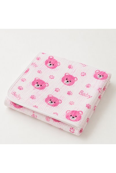 LUMY KIDS Teddy Bear Patterned Baby Blanket 90X100 cm Multi-Purpose Baby Blanket
