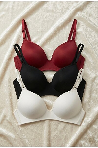 Nilmay mayo Women's Padded Gathering 3-Piece Bra Set
